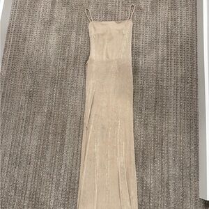 Tan/ Gold Shimmer Maxi Dress